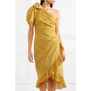 Ulla Johnson Gwyneth Eyelet Embroidered Midi Dress Wrap One Shoulder S 201552 - Picture 1 of 7