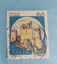 FRANCOBOLLI CASTELLI D'ITALIA LIRE 50 Rocca di Calascio 1980 raro annullato