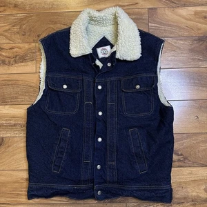 Vintage Sherpa gefütterte Jeansweste Größe 40 (~42 im Brustumfang) Cowboy Western - Bild 1 von 15