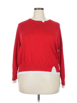 Sweet Romeo Women Red Pullover Sweater 2X Plus - Image 1 of 4