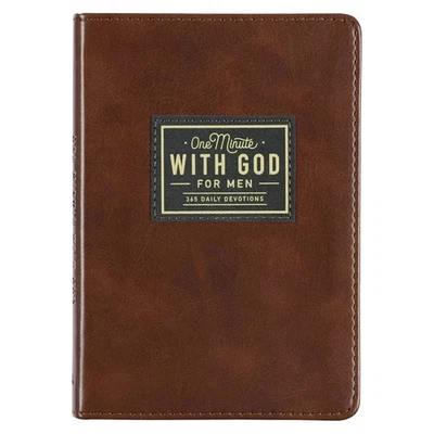 One Minute with God for Men 365 Devotions, Brown Faux Leather Flexcover