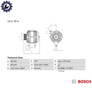 ALTERNATOR 0 986 042 071 FOR PEUGEOT PARTNER/PATAGONICA/URBANA/MPV/ESCAPADE 1.4L - Picture 1 of 9