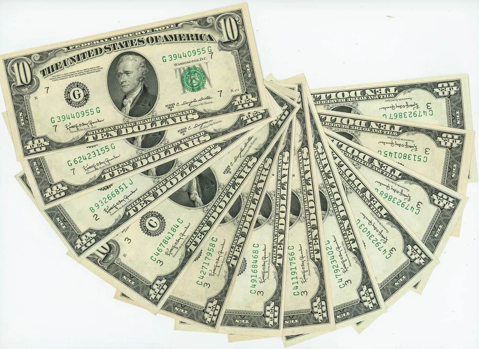 FR #2014 $10 1950D (12) Federal Reserve Notes Asst Districts DC-6198 - Image 1 of 3