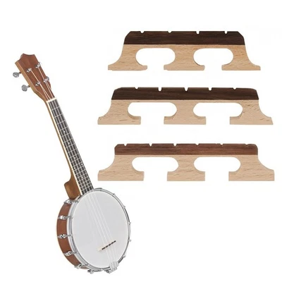 Holz Banjo Sattel Ahornholz Ebenholz Steggröße präzise Kerben für Saiten - Image 1 of 4
