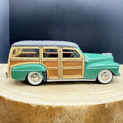 1948 Ford Woody Wagon Road Signature 1:43 Scale Diecast  Green/Teal Wood Panel - Image 1 of 4