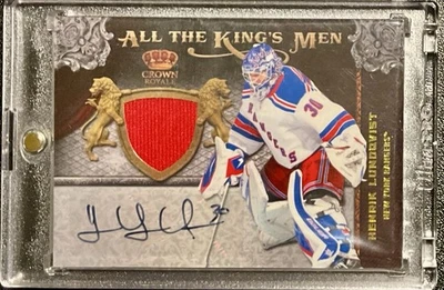 2011-12 Panini Crown Royale Henrik Lundqvist All The Kings Men GU Auto #/100 - Image 1 of 2