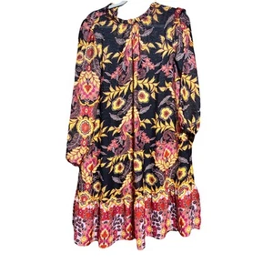 Maia Langarm Blumen Chiffon Etuikleid Floral mit durchgehendem Slip Liner 12-14 - Bild 1 von 9