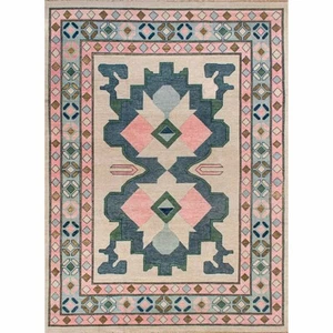 Hand Knotted Oushak Tribal Geometric 100% Wool Rug For bed And Living Room Rug - Picture 1 of 5