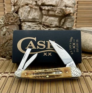 Case XX USA Beautiful Custom 6.5 Bone Stag AAA+++ Seahorse Whittler Knife #04 - Picture 1 of 8