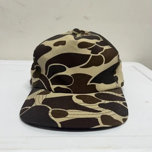 Vintage braun hellbraun Ente Camouflage Druckknopflasche Mütze Youngan Hunt Camouflage unbedruckt - Bild 1 von 7