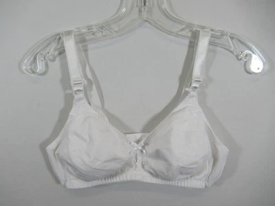 Bali Double Support Cotton Blend Bra 38C White Wireless Unpadded 3036 - Image 1 of 4
