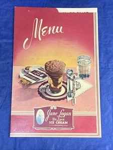 Ice Cream Jane Logan Fountain Menu - Philadelphia PA Vintage 1940’s G.U. GROVER - Bild 1 von 18