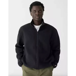 J.Crew Full Zip Recycled Fleece Jacket Navy Comfort Casual Relaxed Large NWT - Picture 1 of 11