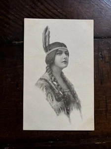 Native American Indian Woman Schlesinger Bros 1911 Antique Postcard Vintage - Picture 1 of 2
