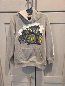John Deere Kids Hoodie  Youth Size 7 Gray Pullover - Picture 1 of 9