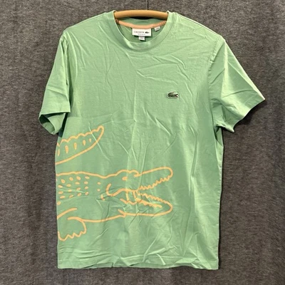 Camiseta de manga corta Lacoste para hombre mediana estampado de cocodrilo verde melocotón 297 Foto 1 de 4