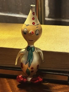 DE CARLINI 1960s ornament - Vintage ,CLOWN with red nose- Hand Blown- Italy MINT - Picture 1 of 7