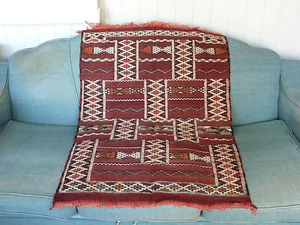 Moroccan handmade wool kilim - flat weave rug - Picture 1 of 6
