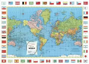Mapa completo del mundo de Hammond de mediados de siglo - laminado - Imagen 1 de 1