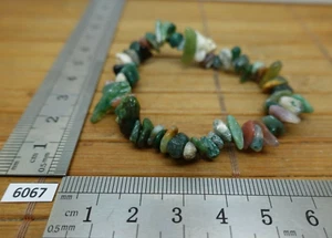 Bracelet baroque chips AGATE MOUSSE naturelle du Brésil 16cm qualité AB reiki - Picture 1 of 3