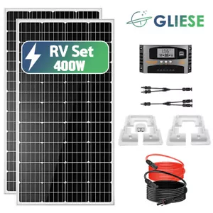 400W Wohnmobil Set Solaranlage Komplettpaket Solarmodul Mit PV Halterung & MPPT - Bild 1 von 12
