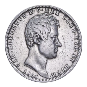 5 LIRE 1837 GENOVA CARLO ALBERTO REGNO DI SARDEGNA - Picture 1 of 2