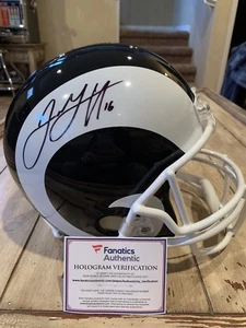 Jared Goff Autographed/Signed Full Size Helmet Fanatics Los Angeles Rams LA - Picture 1 of 9