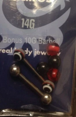 Anillo para el vientre Claire's joyería corporal esposas rosa 14 g 3/8" acero quirúrgico para mujer Foto 1 de 3