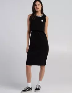 Robe noire Vans déco fleur muscle midi pour femme taille moyenne neuve - Photo 1/10