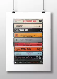 Fleetwood Mac Poster: Kassettendruck, Fleetwood Mac Alben, Fan, Geschenk, Kunst - Bild 1 von 7