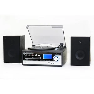 Steepletone Broadway Black Bluetooth Music Centre Record from CD/LP to MP3 NEW - Picture 1 of 5