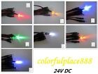 3mm 24V Candle Flicker Pre-Wired Red Yellow Blue Green White Orange UV LED 20CM