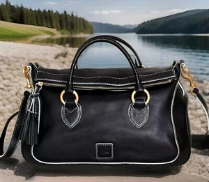 🌞DOONEY & BOURKE LARGE FLORENTINE LEATHER SAVANNAH SATCHEL BAG W/TASSELS🌺NWT! - Picture 1 of 22