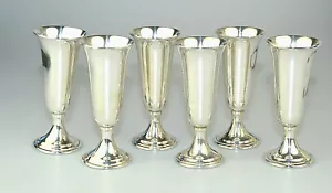 SET OF 6 VINTAGE STERLING SILVER SIMPSON HALL MILLER 3" CORDIAL CUPS UNWEIGHTED - Picture 1 of 4