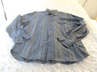 Tommy Bahama Shirt Island Soft Mens Xxl 2Xl Gray Striped Button Cotton Pocket