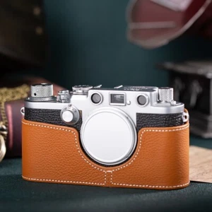 For Leica IIIF Case Handmade Genuine Real Leather Half Camera Case Bag Cover - Picture 1 of 56
