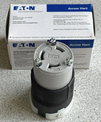NUEVO Conector enchufe de bloqueo gris Eaton AHCL730C NEMA L7-30R 30A 277V 2P3W Foto 1 de 4