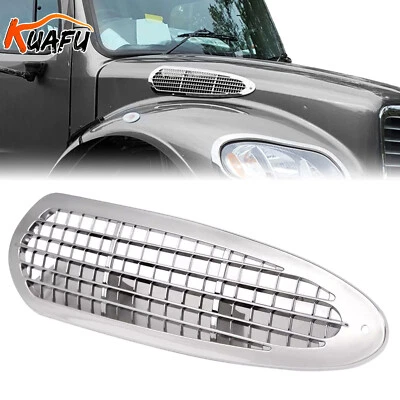 Side Hood Air Intake Vent Chrome Grille Grill ABS For Freightliner M2 2002-2018 Foto 1 de 4