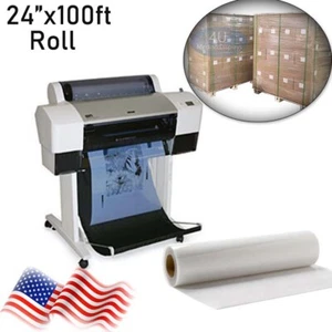 24" x 100' / roll, Premium Waterproof  Inkjet Milky Transparency Screen Printing - Picture 1 of 12