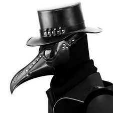2020 Plague Doctor Steampunk Bird Beak PU Leather Halloween Mask Costume Cosplay