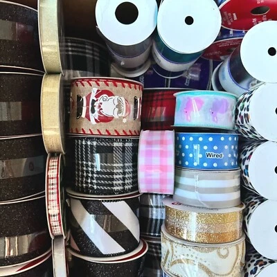 Big Selection Ribbon Mesh Raffia Bow / Leather Holiday Christmas Easter All New - Image 1 of 2