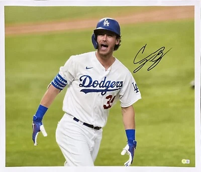 CODY BELLINGER DODGERS 2020 WS CHAMPION SIGNED 22X26 CANVAS BECKETT BH79022 - Image 1 of 4