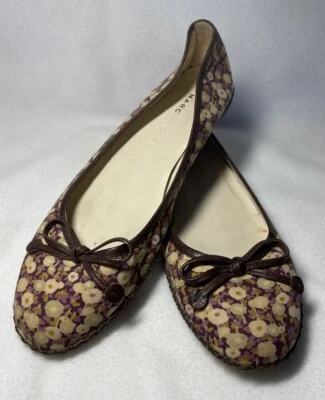 Marc By Marc Jacobs Mujer Tela Floral/Cuero Marrón Arco Ballet Pisos 7 Foto 1 de 4
