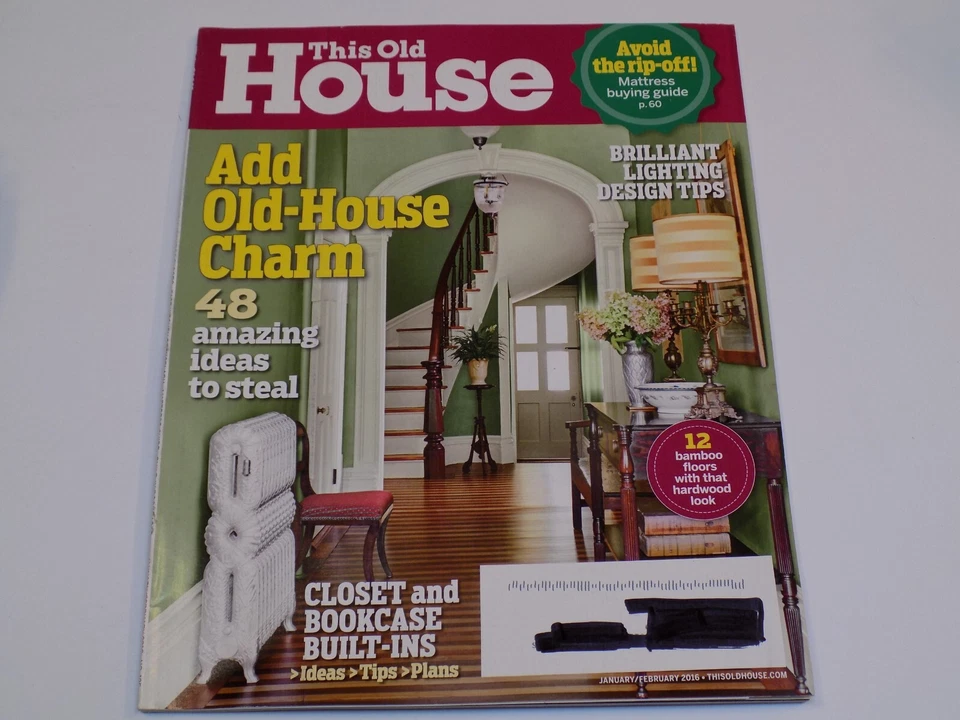 This Old House Magazine Jan Feb 2016 Old House Charm Closest Bookcase Lighting - Image 1 of 1