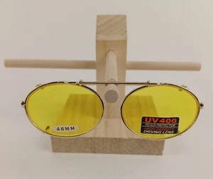 Vintage Clip-on Sunglasses High Density Driving Lens UV400 Oval Polarized 46mm - Picture 1 of 7