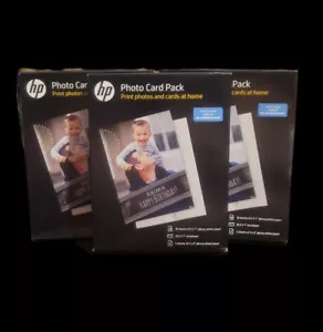 NEW Lot Of 3 HP Photo Card Pack Glossy Photo 5"X7" Paper/Envelopes & 4"x6" Paper - Picture 1 of 3
