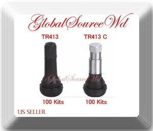 200 Tire Valve Stems TR413 Black & TR413C Chrome 100 Pcs of each - Picture 1 of 1