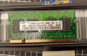 SAMSUNG M470T3354CZ3-CCC 256MB PC2-3200S DDR2 333MHZ 200PIN LAPTOP SODIMM MEMORY - Picture 1 of 3