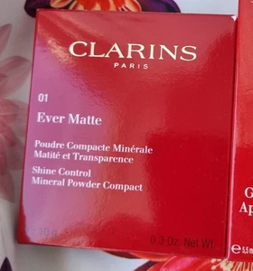 Clarins Face Powder Compact Ever Matte 01 Shine Control Mineral New Sealed 0.3Oz - Picture 1 of 3