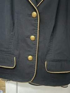RALPH LAUREN jacket black denim with gold trim very cute! excellent condition - Picture 1 of 5